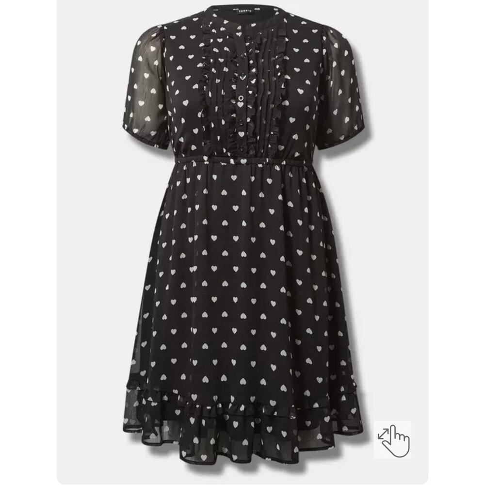 torrid Mini Crinkle Chiffon Button Pintuck Dress size 3 x - Picture 2 of 9